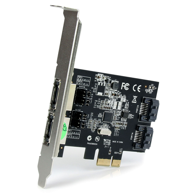 StarTech PEXESAT322I 2 Port PCI Express SATA 6 Gbps eSATA Controller Card